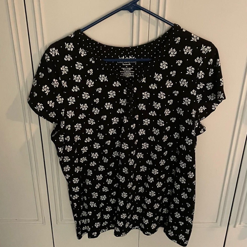 Black & White Croft & Barrow Intimates Large Shirt - Picture 1 of 2